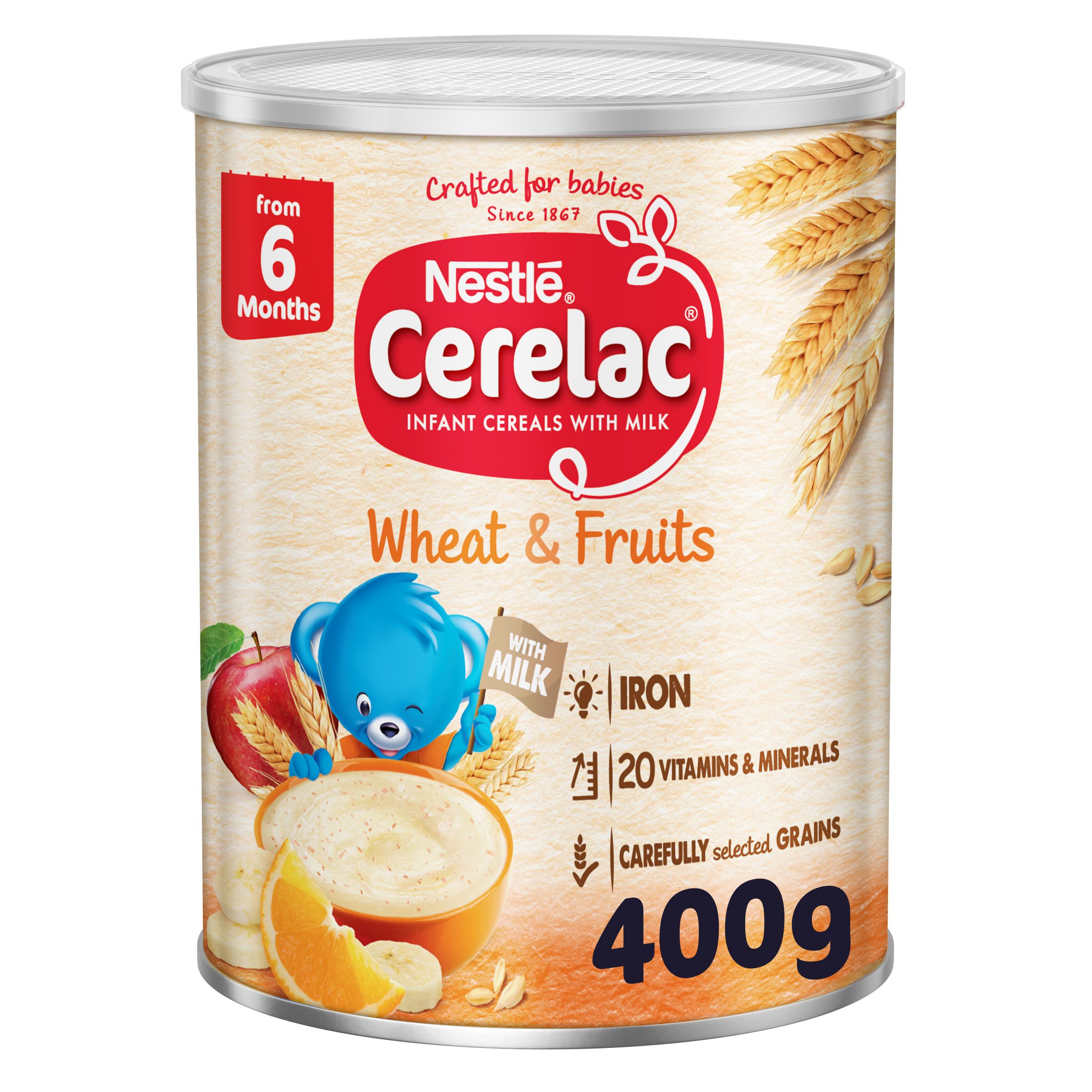 Buy Nestle Cerelac Wheat & Fruits Infant Cereals with Iron+ Tin, From 6 ...