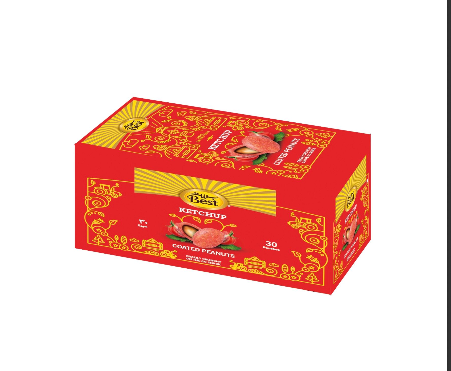 Buy Best Peanuts Coated Ketchup Flavour 13 g x 30 Pcs Online in UAE