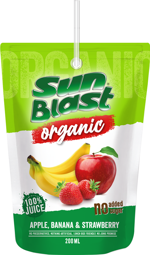 Buy Sun Blast Organic Apple Banana And Strawberry Juice No Added Sugar 200ml Online In Uae