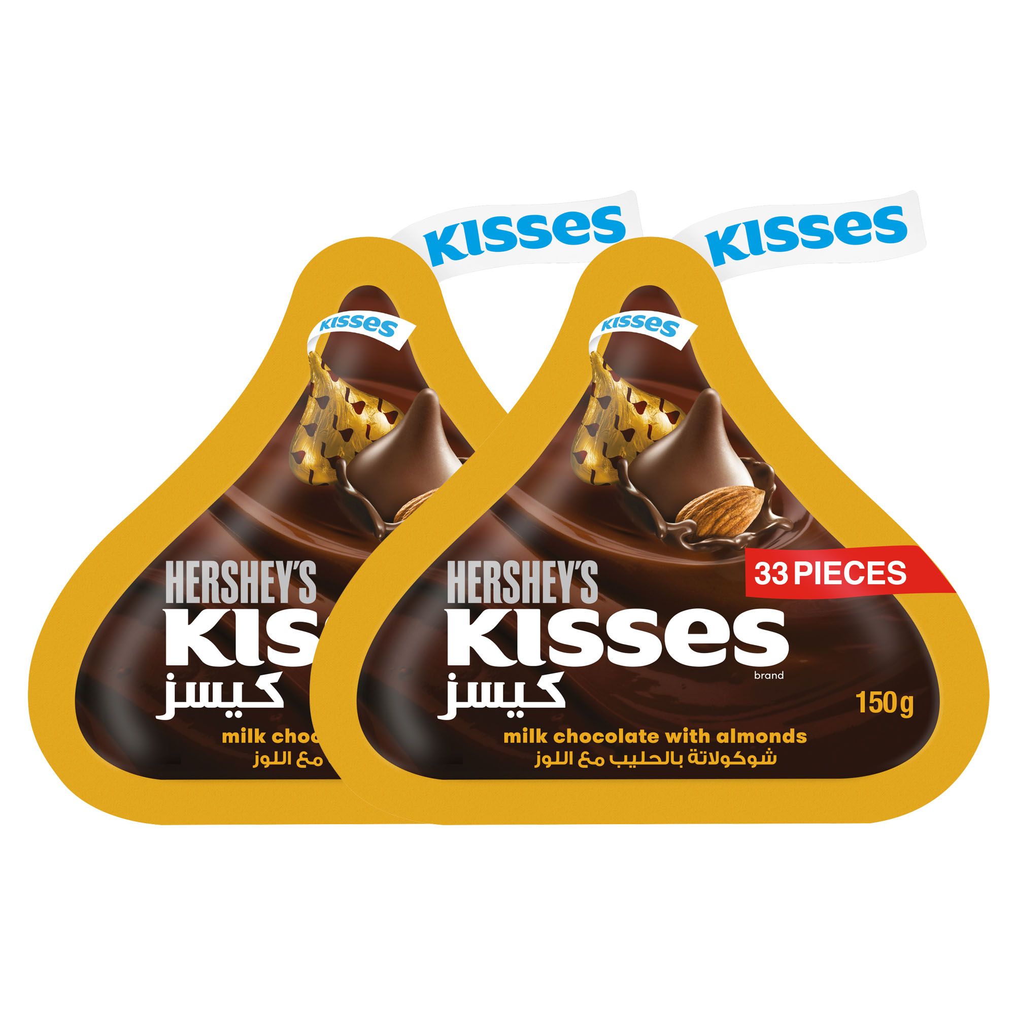 Buy Hershey's Kisses Milk Chocolate With Almonds 150 g x 2 Pcs Online