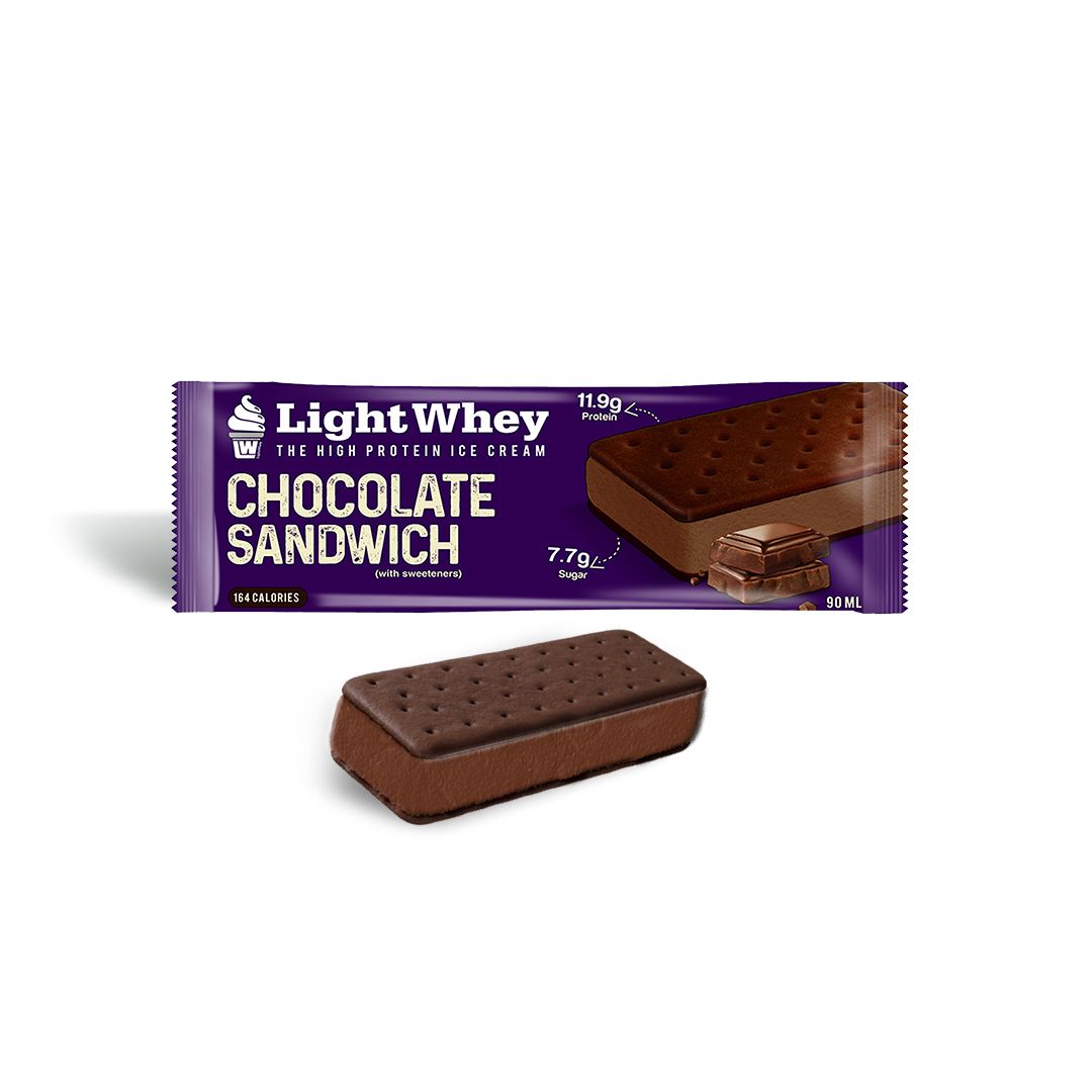 Buy LightWhey Sandwich Chocolate Ice Cream 90 ml Online in UAE