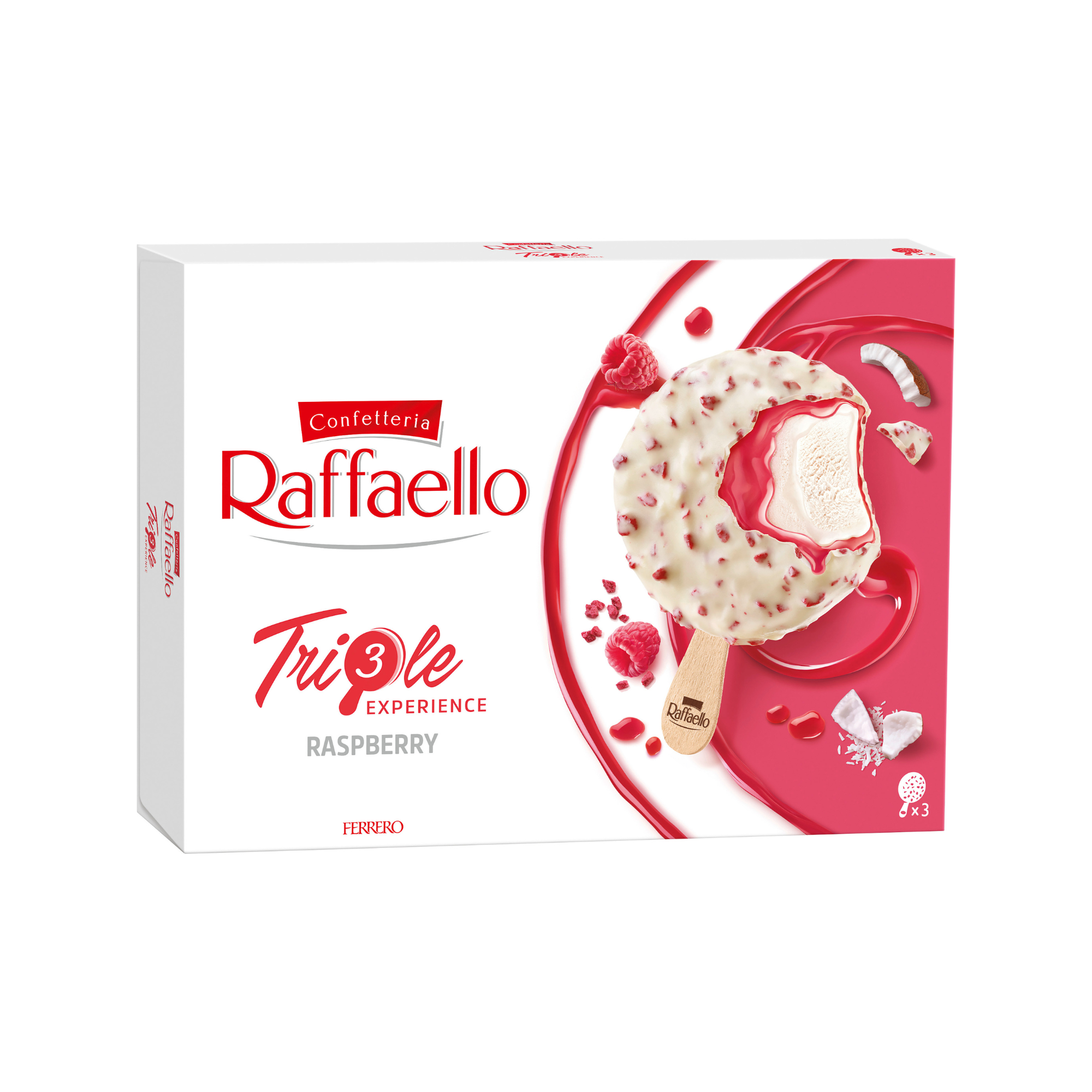 Buy Raffaello Triple Experience Raspberry Ice Cream Stick 3's 180ml