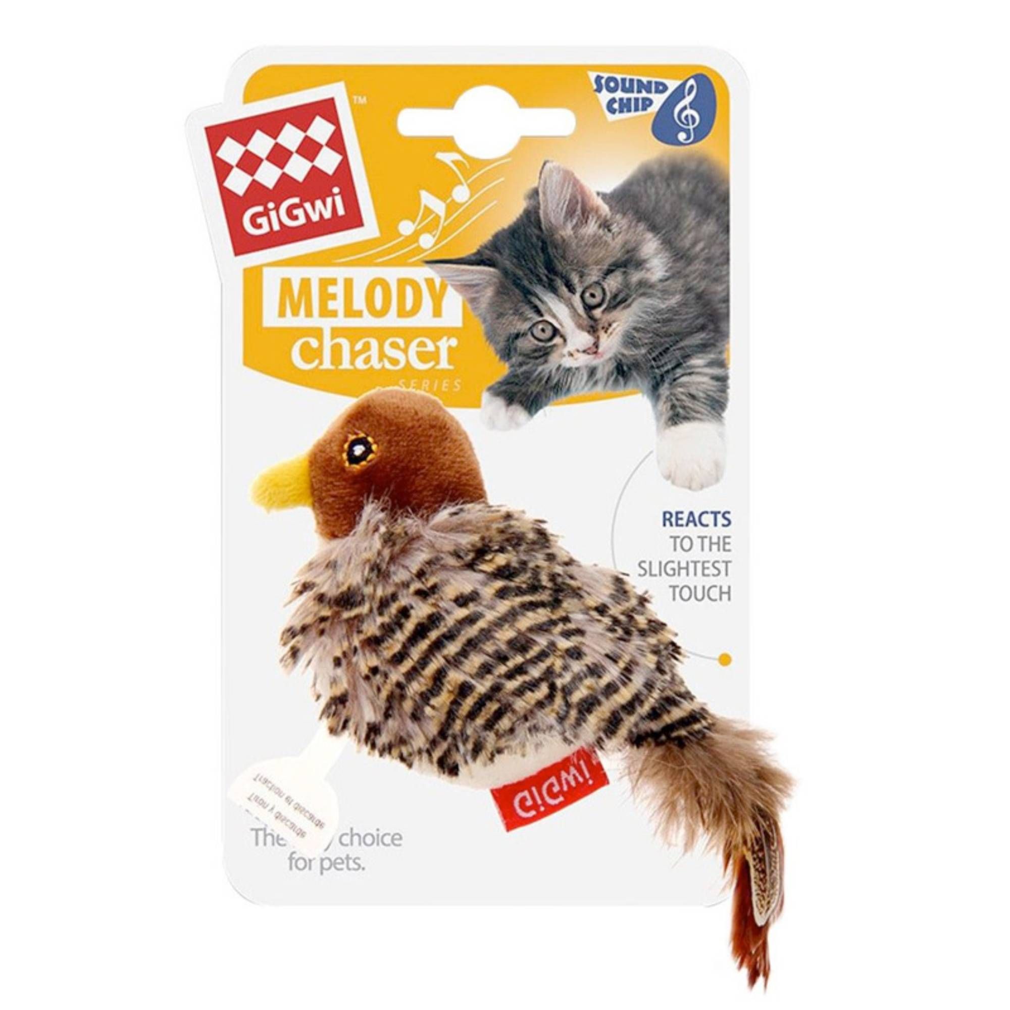 Buy Gigwi Melody Chaser Bird with Motion Activated Sound Chip - Cat Toy ...