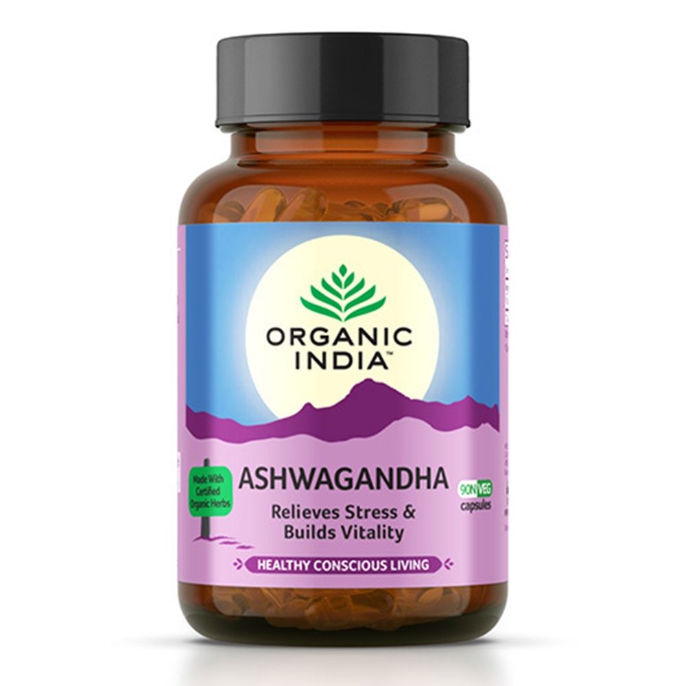 Buy Organic India Ashwagandha Herbal Supplement Veg Capsules 90 Count Online In Uae Talabat Uae 6395