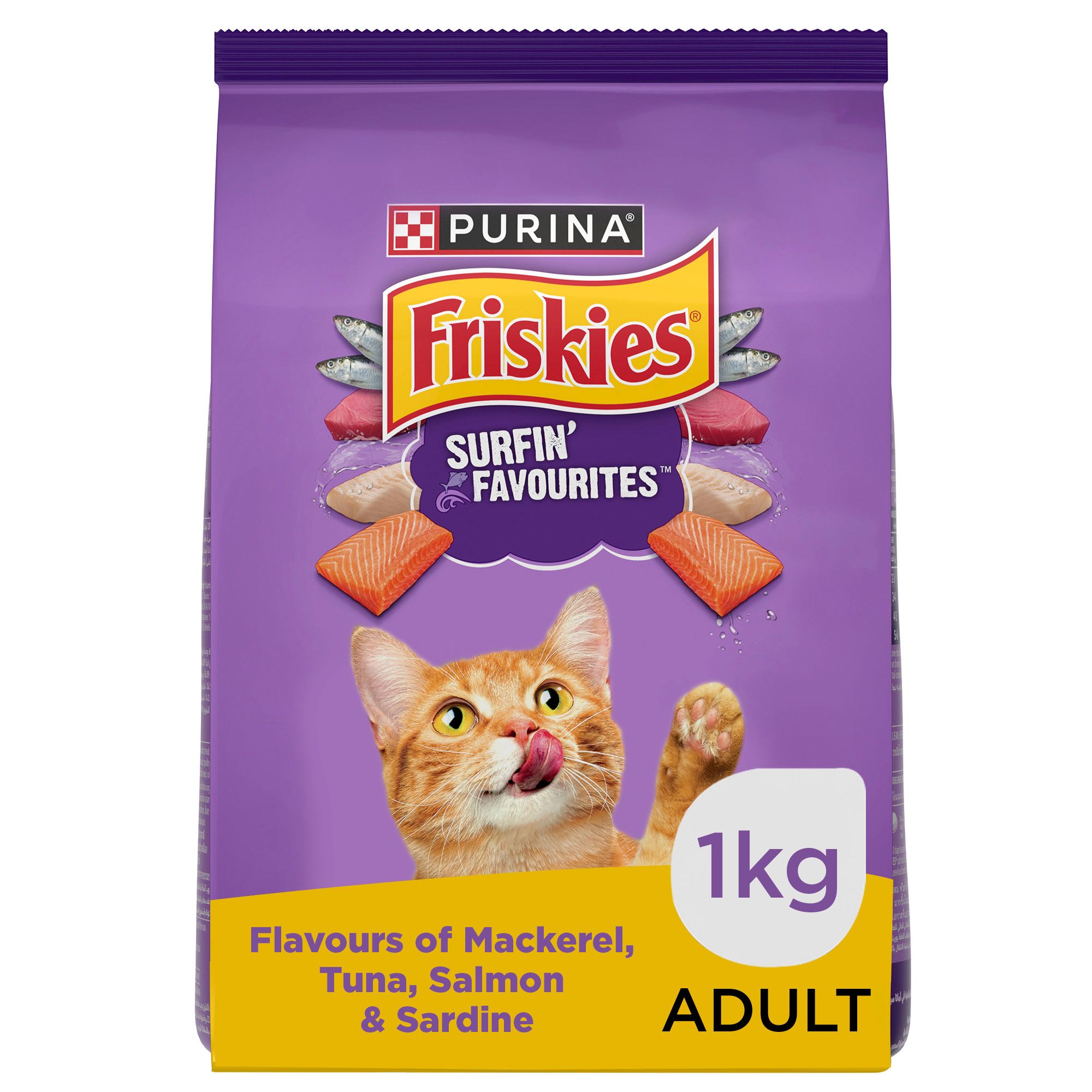 Buy Friskies Adult Surfin' Favorites Dry Cat Food Bag, 1kg Online In 