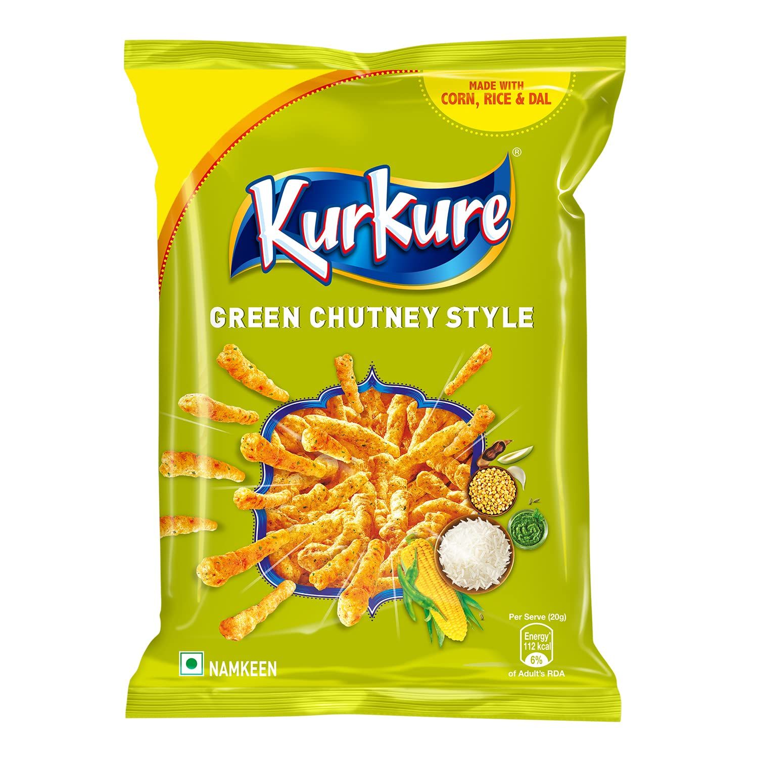 Buy Kurkure Green Chutney Style Potato Chips, 75g Online in UAE