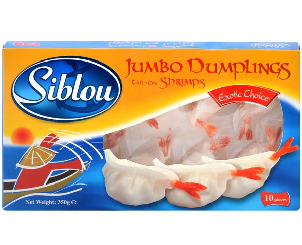 Siblou jumbo dumplings Tail-on shrimps 350g (5285000831716)