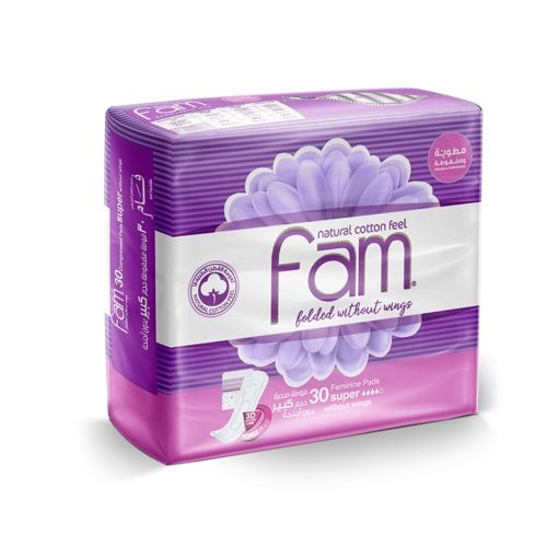Buy Fam Maxi Feminine Sanitary Pads Folded Without Wings x 30 Pads Online in Kuwait Talabat Kuwait