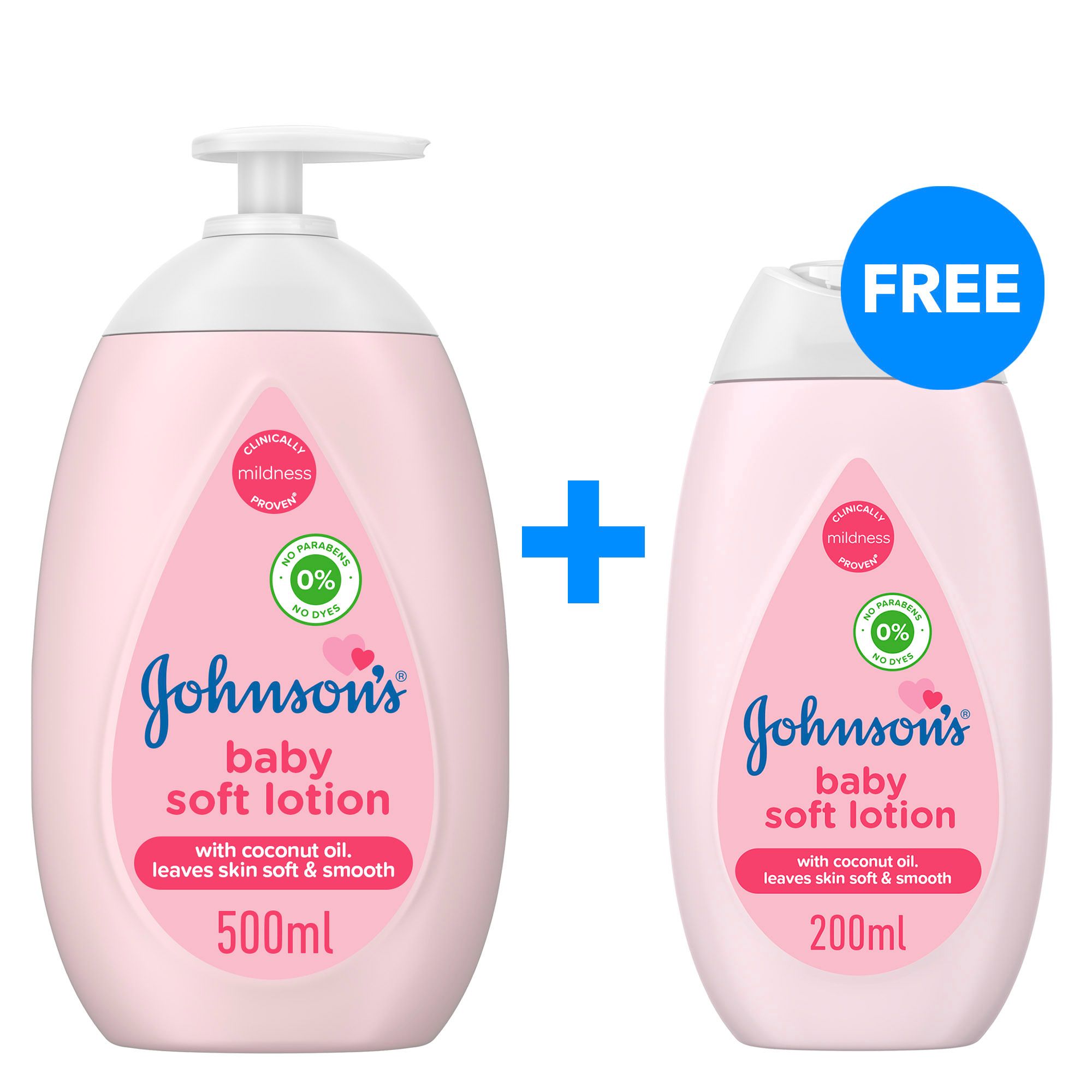 Buy Johnson's Baby Soft Lotion 200 ml Free + 500 ml Online in Kuwait