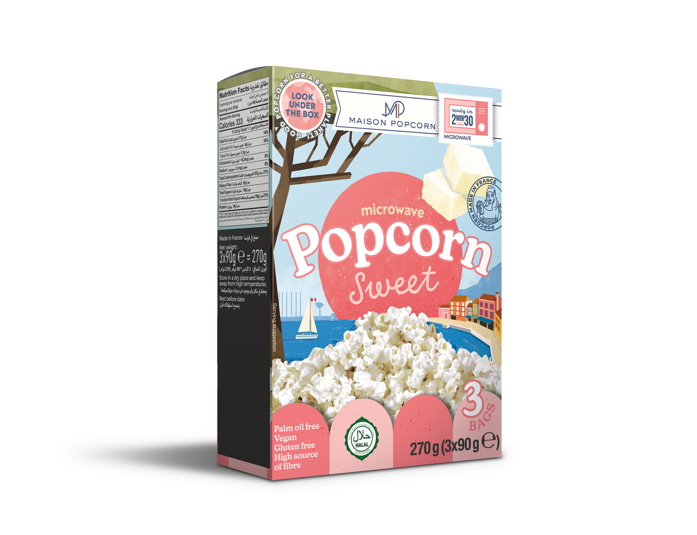 Buy Maison Popcorn Sweet Microwave Popcorn, 270g Online in Jordan Talabat Jordan