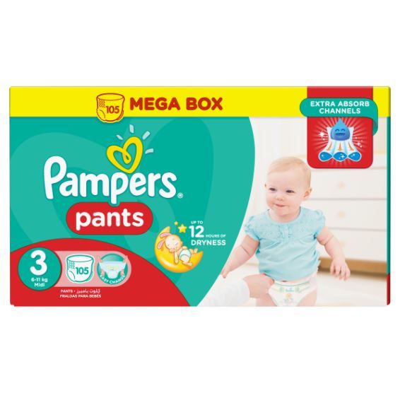 Buy Pampers Diapers Pants Mega Box Size 3 105 pcs Online in Kuwait