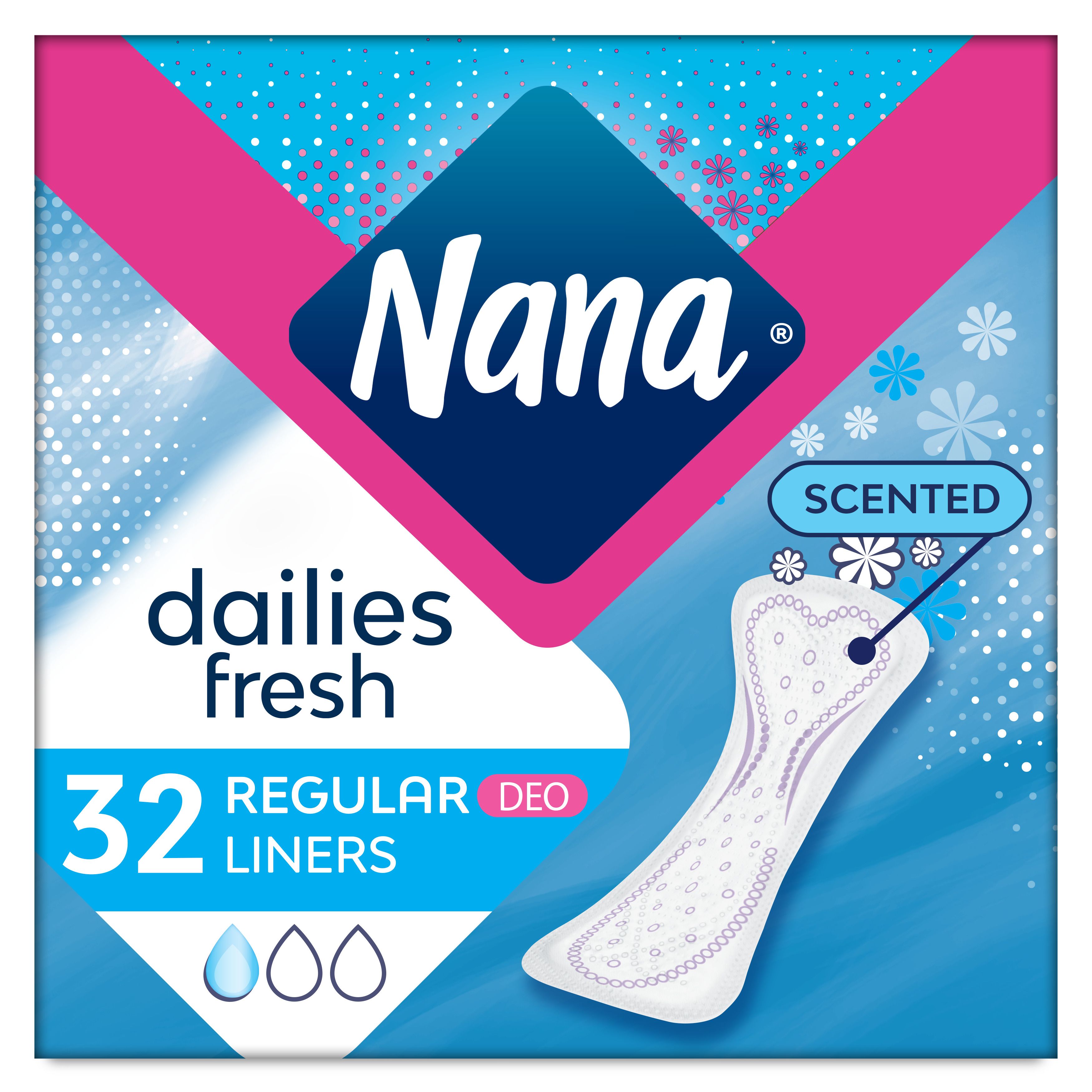 Buy Nana Panty Liners Normal Multi Scented 32s Online in Kuwait