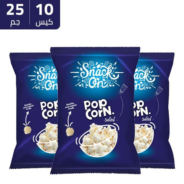 Buy Snack On Popcorn Salted Bags 25 g x 10 Pcs Online in Kuwait