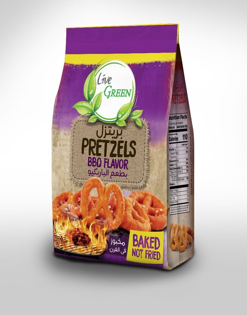 Buy Live Green Pretzel BBQ Flavor 125 gm Online in Kuwait Talabat Kuwait
