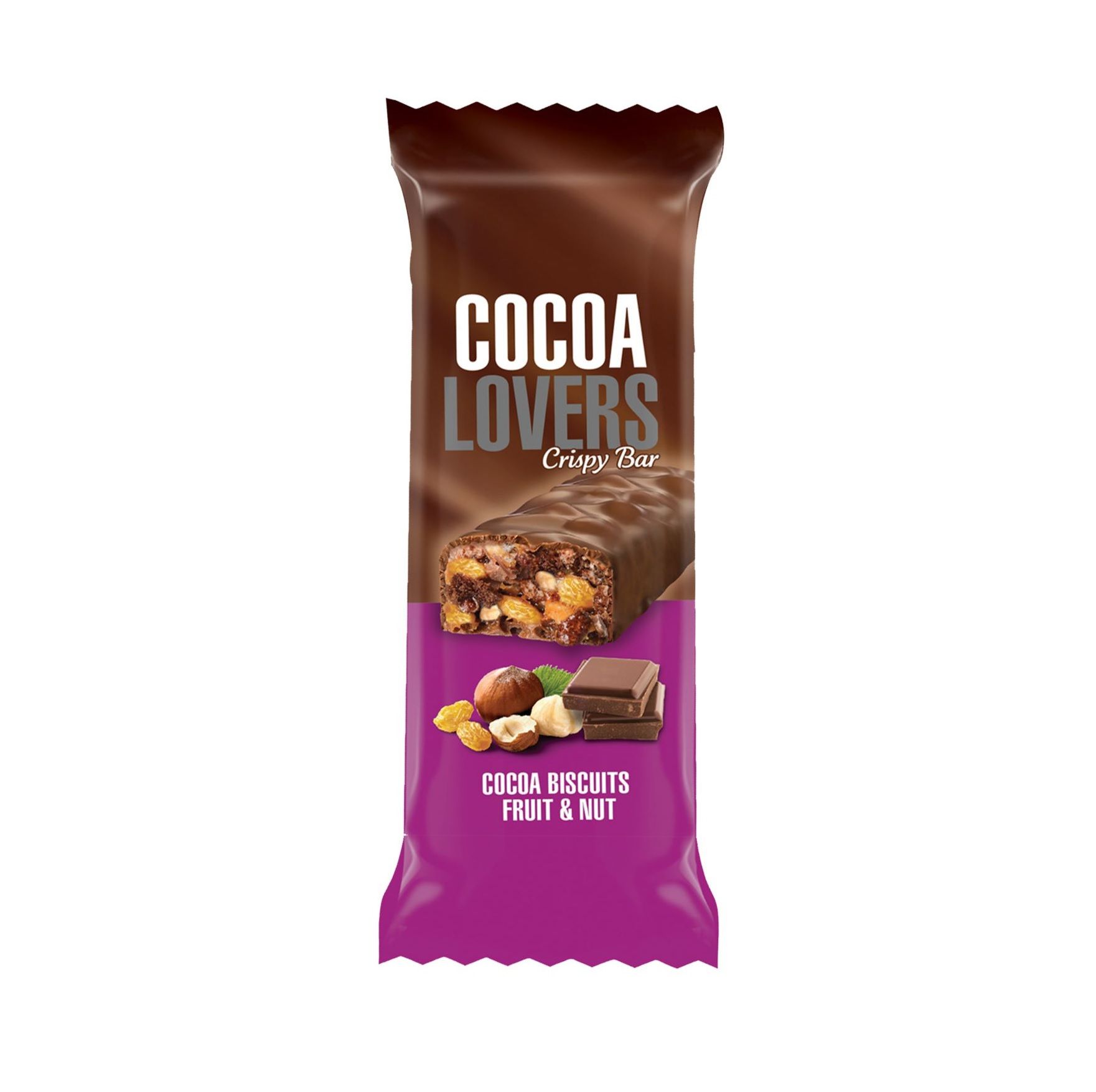 Buy Cocoa Lovers Crispy Bar Fruit & Nut 38 g Online in Egypt Talabat