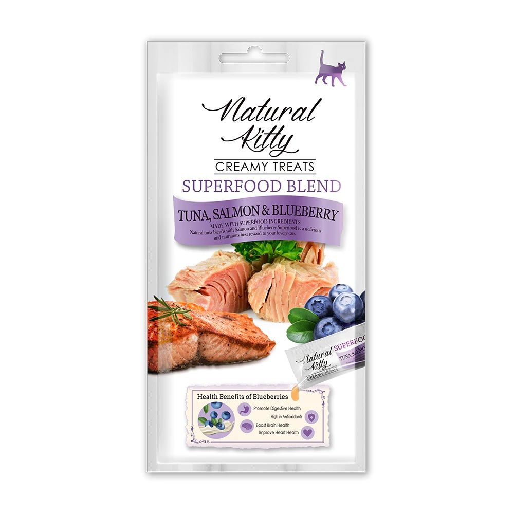 Buy Natural Kitty Creamy Treats Superfood Blend Tuna, Salmon