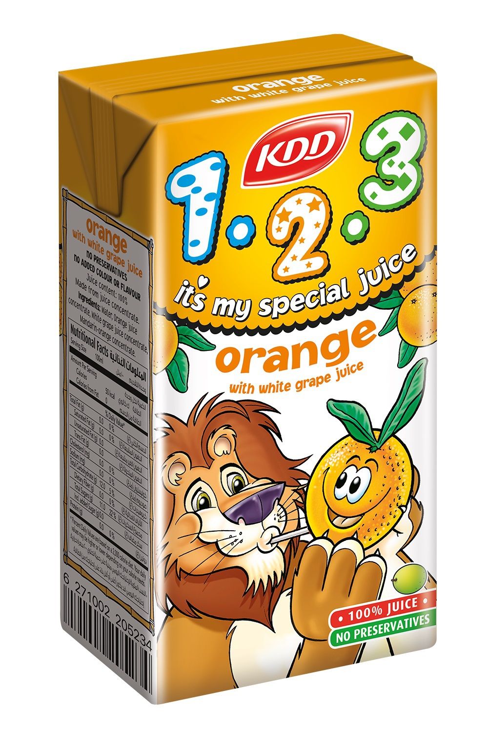 Buy KDD Orange Nectar Juice No Added Sugar, 125ml Online in Kuwait