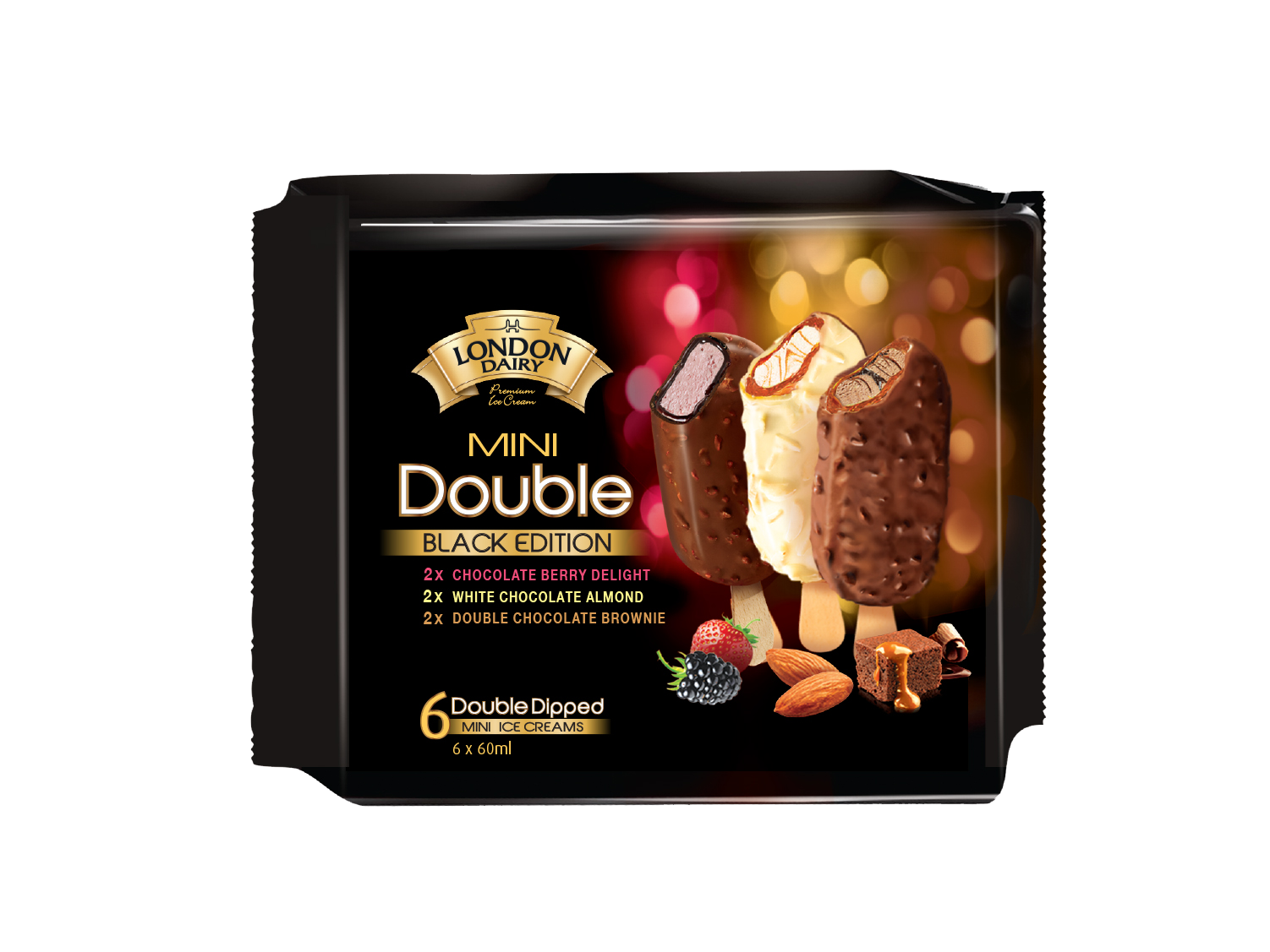 Buy London Dairy Black Edition Mini Ice Creams Multipack Double