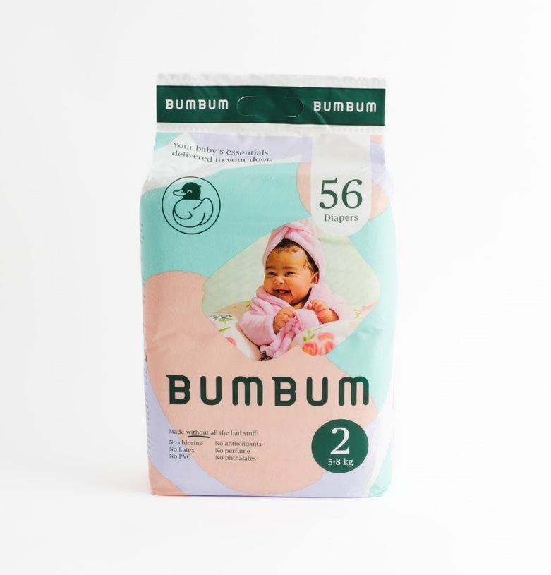 Buy Bumbum Organic diapers Size 2 Value pack 56 diapers 58KG Online