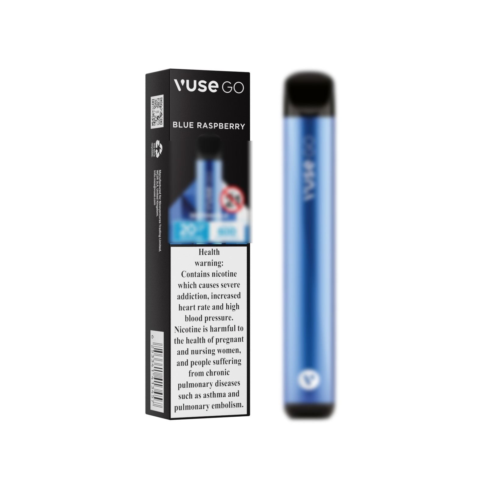 Buy Vuse Go Blue Raspberry 600 Puffs 20Mg Online in Kuwait | Talabat Kuwait