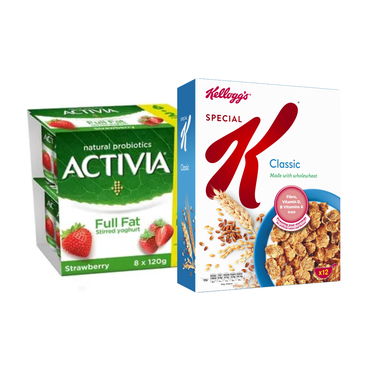 Buy Activia Strawberry Fruit Yoghurt 8x120g + Kellogg's Special K ...