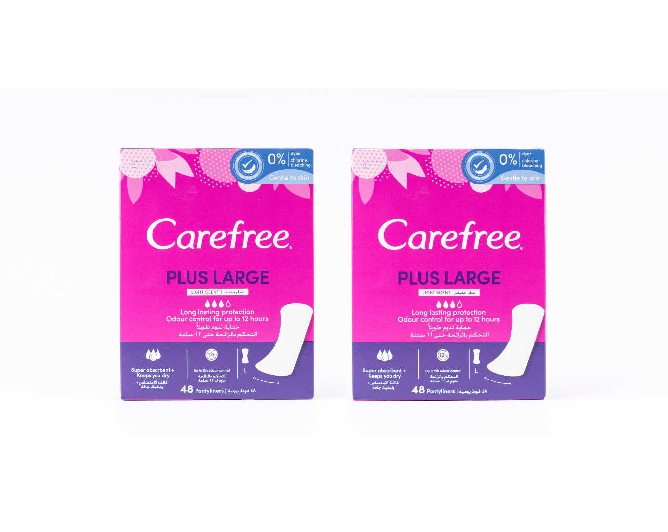 Buy Carefree Plus Large Pantyliners 2 x 48 pcs Online in Kuwait ...