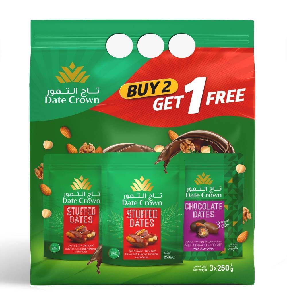 Buy Date Crown Khenaizi Dates, 2x500g + 1 Free Online in UAE
