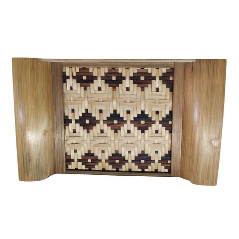 Pisces Bamboo Tray - Jamdani Flat Design - Small (12" X 8") 1 Piece
