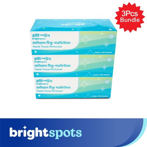 brightspots Facial Tissue Perfumed 2ply x 120 Sheets 3 Pieces Bundle