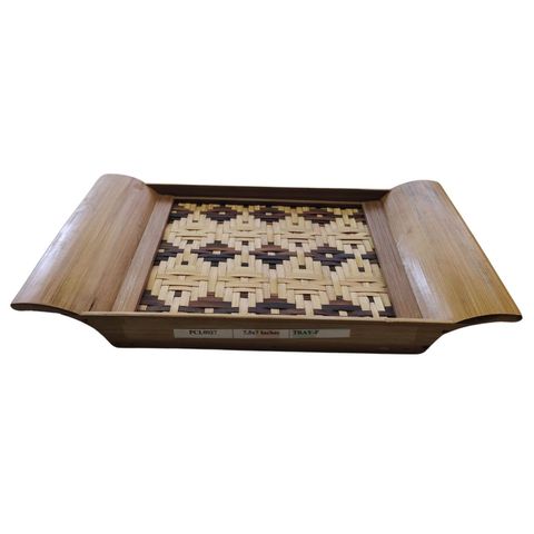 Pisces Bamboo Tray - Jamdani Flat Design - Small (12" X 8") 1 Piece