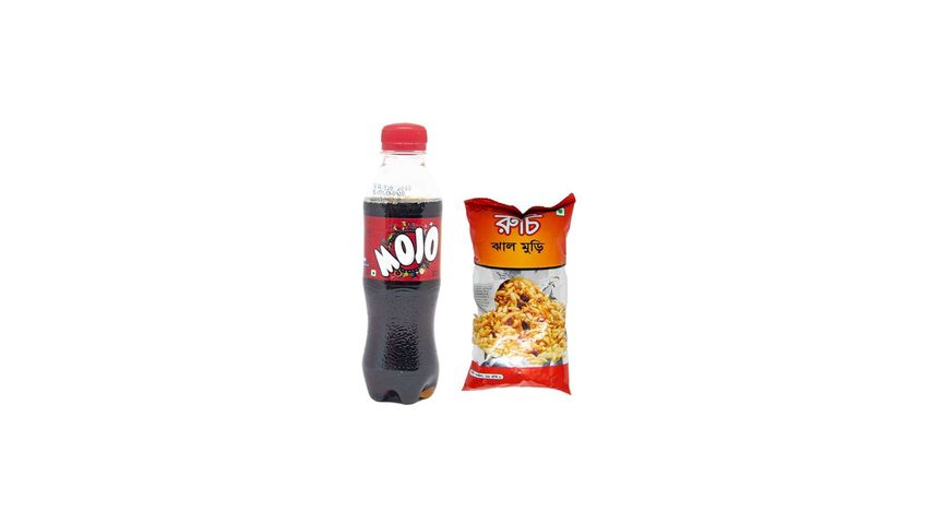 Mojo Pet 250ml 3 Pack & Ruchi Jhaal Muri 25g +- 5g 6 Pack Combo