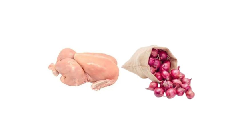 Broiler Chicken Skinless Whole & Onion Combo