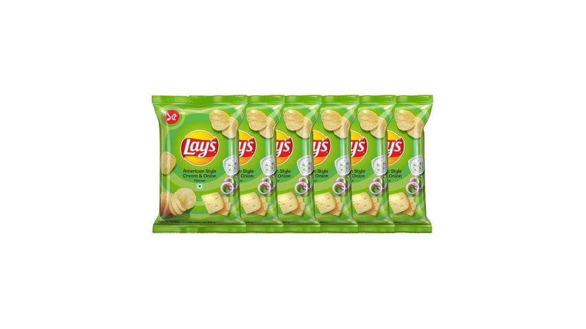 Lays American Style Cream & Onion 15g +- 3g 7 Pack Combo