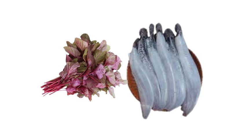 Chhuya Shing Fish Clean 220g & BrightFarms Red Spinach (Lalshak) 1 Bundle 250g Combo