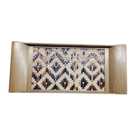 Pisces Bamboo Tray Jamdani Flat Design Large 19.5 X 10mm 1 Piece
