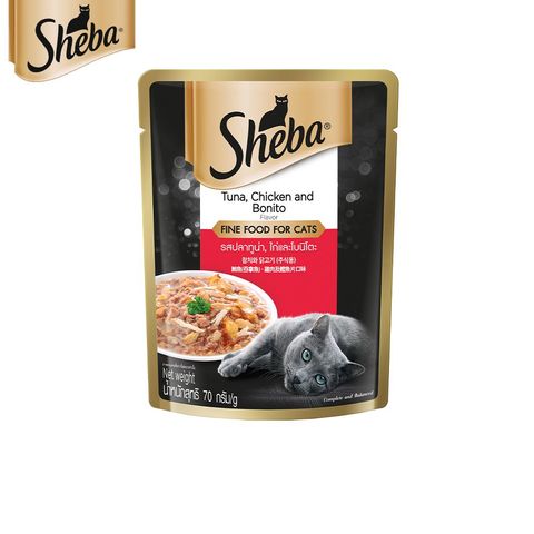 Sheba Tuna Chicken and Scallop Flavor Cat Food 70g