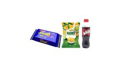 Olympic Energy Plus Classic Biscuits 40g 3 Pack & Bombay Sweets Nachoz Chutney & Lime Chips 40g +/-5g 3 Pack & Mojo Pet 250ml 3 Pack Combo