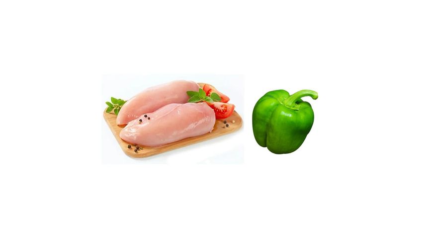 Broiler Chicken Breast Boneless & Green Capsicum Combo