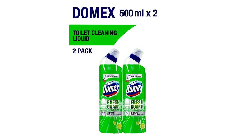 Domex Toilet Cleaning Liquid Lime Fresh 2 x 500ml