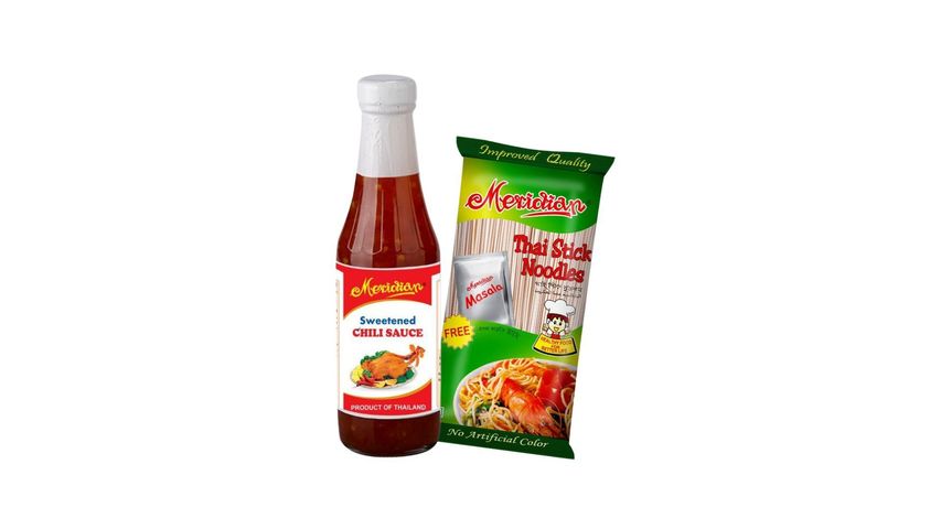 Buy 1 Piece Meridian Sweetened Chilli Sauce 285g & Get 1 Piece Meridian Thai Stick Noodles 140g Free