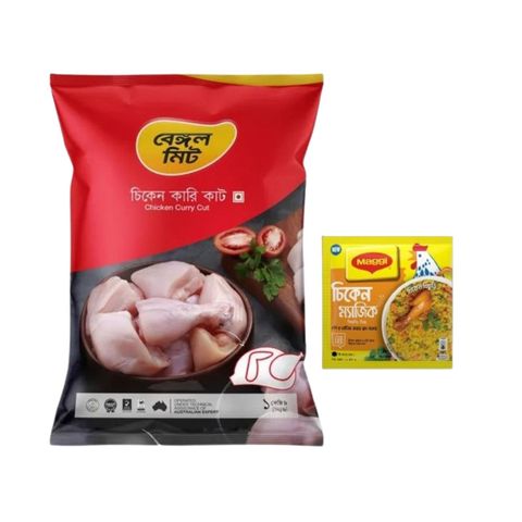Buy Bengal Meat Whole Chicken Curry Cut 1kg & Maggi Chicken Magic Seasoning 8g Free