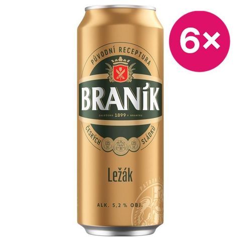 Braník Světlý ležák pivo plech | 6 x 500 ml