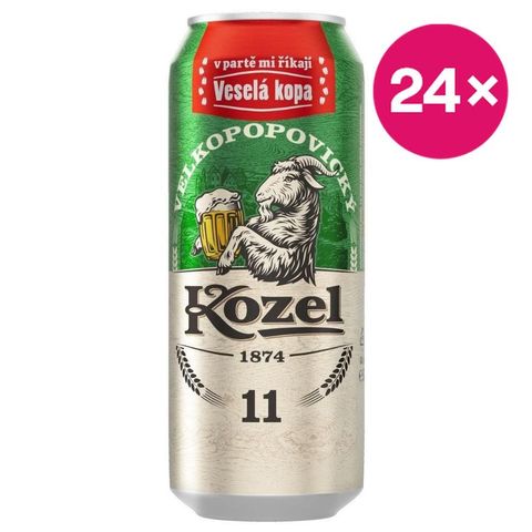 Velkopopovický Kozel Pivo světlý ležák plech | 24 x 500 ml
