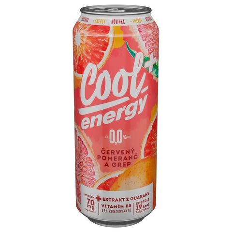 Cool+ Energy červený pomeranč a grep nealkoholické pivo | 500 ml