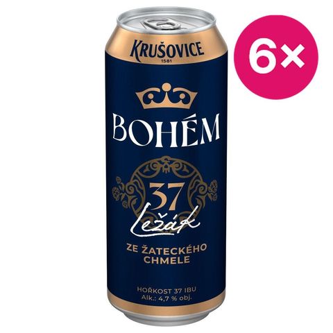 Krušovice Bohém 37 Pale Lager Beer | 6 x 500 ml