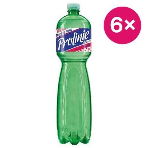 Poděbradka Prolinie Malinová jemně perlivá voda | 6 x 1.5 l