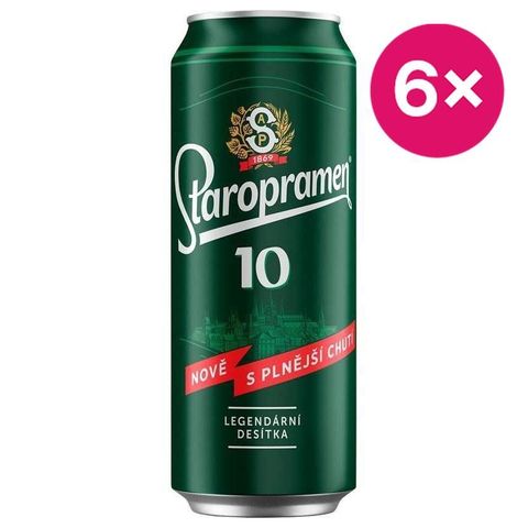 Staropramen 10 Světlé výčepní pivo plech | 6 x 500 ml
