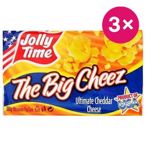 Jolly Time Popcorn se sýrovou příchutí do mikrovlnky | 3 x 100 g