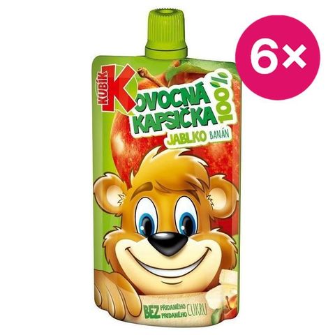 Kubík Ovocná kapsička jablko a banán | 6 x 100 g