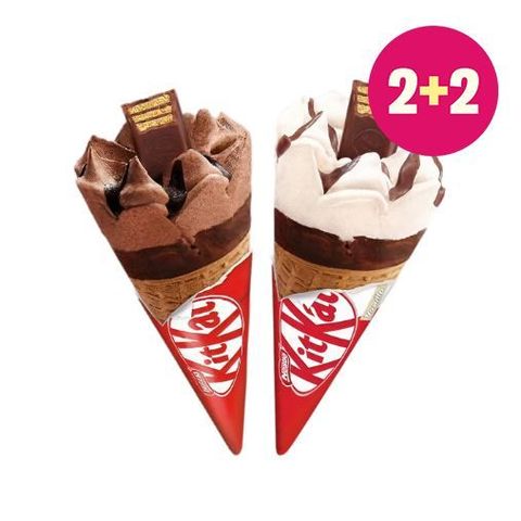 Nestle Kit Kat Čokoládová zmrzlina v kornoutu + Kit Kat Vanilka zmrzlinový kornout